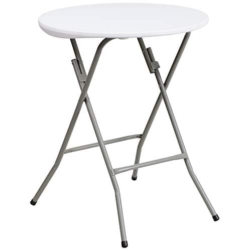Flash Furniture Elon 2' Round All-Occasion Plastic Folding Event Table, Folding Banquet Table for Indoor/Outdoor Events, White