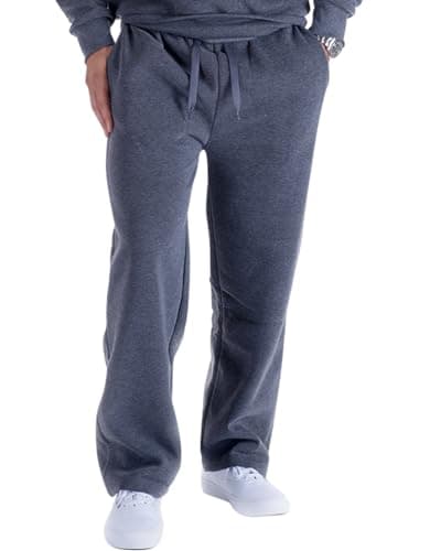 LeeHanTon Men's Lightweight Mesh Sweatpants Active Running Sweat Pants Drawstring Loose Fit Open Bottom Athletic Workout Gym Pants House Lounge with Pockets Dk.Gray XL Dark Grey