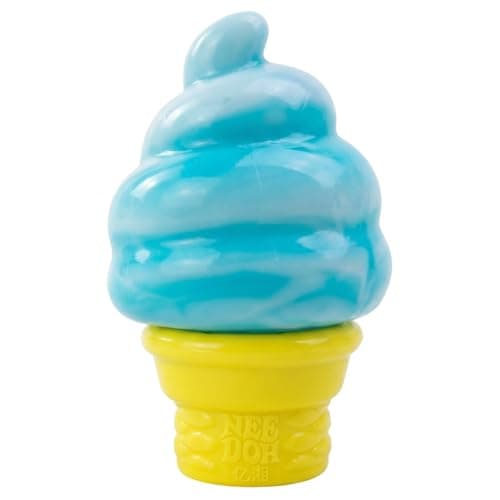 Ice Cream Squeeze Toy for Adults - Slow Rising Stress Relief Squishy, Realistic Ice Cream Cone Fidget Toy, Office Desk Anxiety Relief Gift, Soft PU Foam Sensory Toy (Classic Blue)