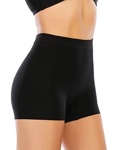 Womens Seamless Shaping Boyshorts Panties Tummy Control Underwear Slimming Shapewear Slip Shorts(#A2 Black(light Tummy Control),Large)