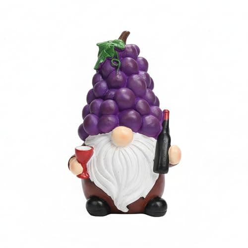 Etlemonde Grape Gnome Statue Outdoor Garden Decor