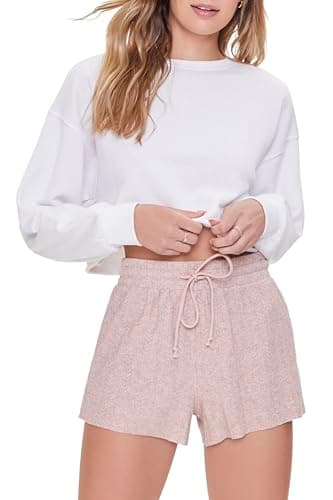 Forever 21 High-Rise Drawstring Shorts Blush Small