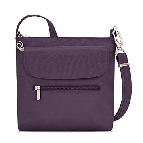 Travelon Anti-theft Classic Mini Shoulder Bag Sling Tote, Purple