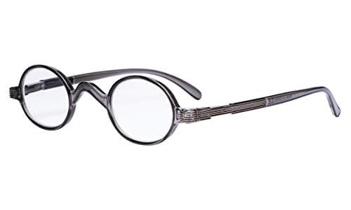 Eyekepper Reading Glasses for Men, Small Round Readers Women, 4.00 Grey