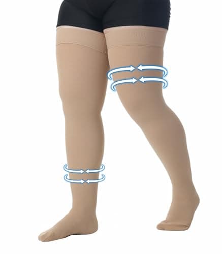 MGANG Medical Thigh High Compression Stockings 20-30 mmHg, Relieve Swelling