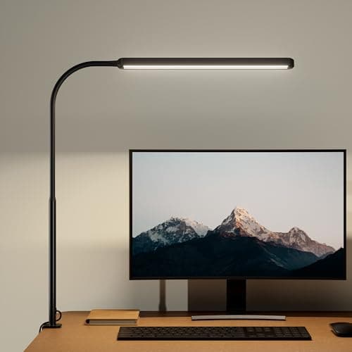 SUPERDANNY Eye-Caring LED Desk Lamp Work Lamp Office Lamp with Side Clamp