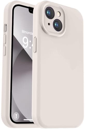 Vooii Compatible with iPhone 13 Case, Liquid Silicone Upgrade [Camera Protection] [Soft Anti-Scratch Microfiber Lining] Shockproof Phone Case for iPhone 13 6.1 inch - Stone