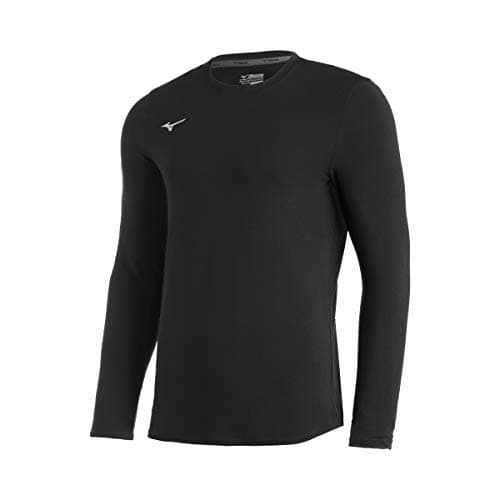 Mizuno Youth Comp Diamond Long sleeve Crew, Black, X-Large