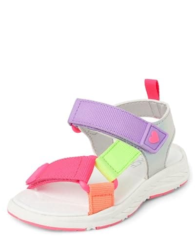 The Children's Place,Baby Girls and Toddler Sporty Sandals with Adjustable Straps,Multicolor,Toddler,9