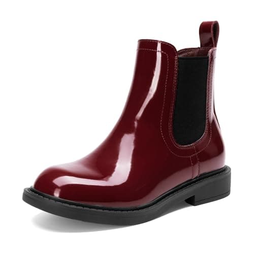 DREAM PAIRS Girls Ankle Boots with Side Zipper Chelsea Booties Low Heels Girl Fashion Shoes for Toddler/Little Kid/Big Kid,Size 11 Little Kid,Burgundy,KKUMAB2501