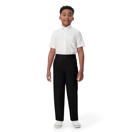 French Toast Boys Pull-on Relaxed Fit School Uniform Pant (Standard & Husky), Black, 5