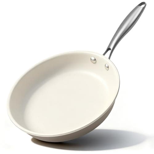 Jovire 9.25 Inch Ceramic Nonstick Frying Pan Skillet - PFAS-Free, Non-Toxic, Oven Safe & Induction Ready, Aluminum Cookware with Stainless Steel Handle