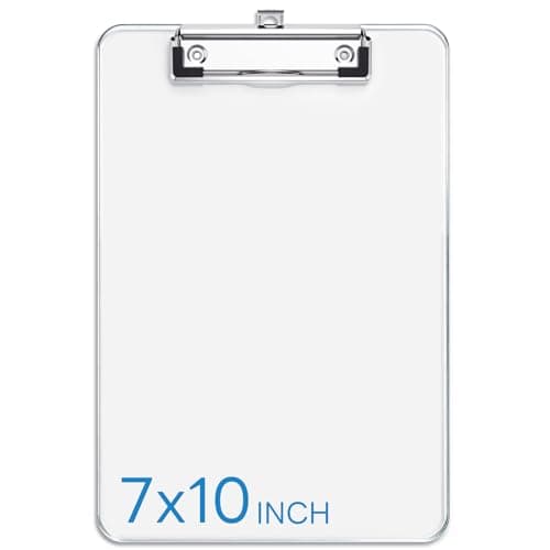 Zoenley Plastic Small Clipboard, Size 7 x 10, A5 Mini Clear Clip Board for Classroom, Students, Teacher, Nurse, with Low Profile Clip, Office & School Supplies
