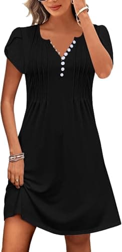 Women's Casual Dress Short Sleeve Sundresses Beach Spring Summer Dresses