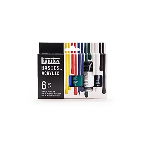 Liquitex BASICS Acrylic Paint Set, 6 x 22ml (0.74-oz) Tubes, Primary