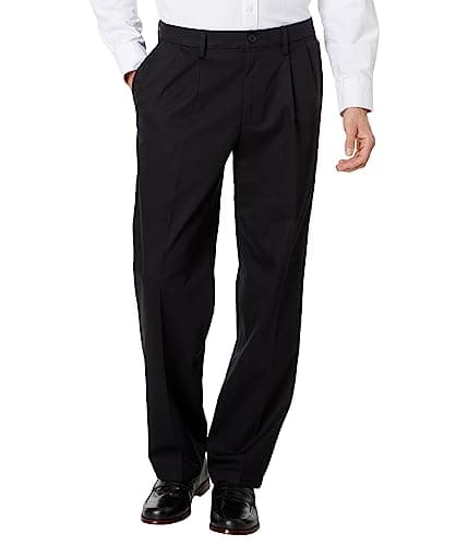 Dockers® Men's Signature Khaki Classic Fit Iron Free with Stain Defender® - Pleated (Regular and Big & Tall), Beautiful Black, 34W x 29L
