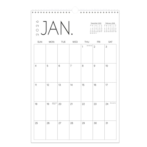 2026-2027 Calendar - 15-Month Wall Calendar from April 2026 to June 2027, 6'' x 9'' Hanging Calendar 2026-2027 with Holiday Marked, Premium Paper for Organizing, Vertical, Black Large Word