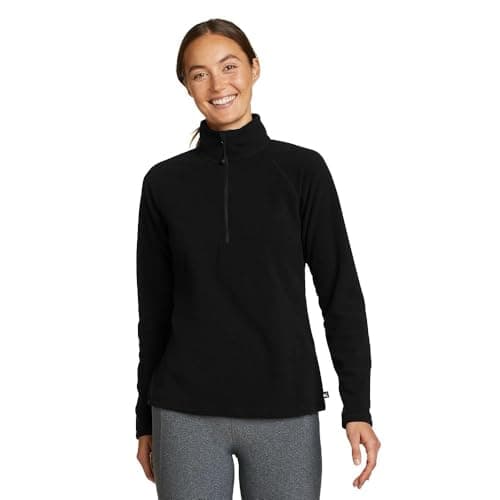 Eddie Bauer Women's Quest Fleece 1/4-Zip - Solid, Black, X-Large