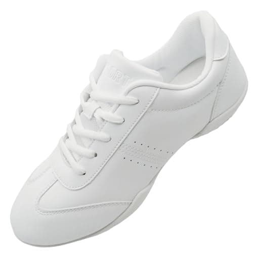 GlideMoves Women White Leather Tumbling Cheer Shoes Size 11