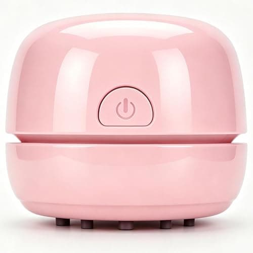 YUNYILAN Desktop Vacuum Cleaner USB Recharging, Portable Mini Vacuum Cleaner for Cleaning Eraser Crumbs, Dust, Crumbs, Computer Keyboard and Car (Pink)