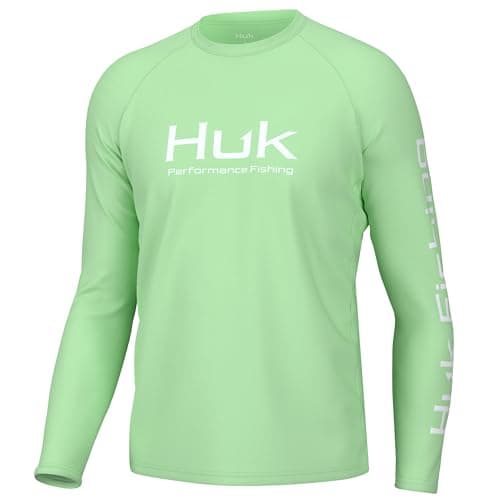 HUK Mens Pursuit Vented Long Sleeve Shirt, +30 UPF Fishing Shirt, Patina, Medium