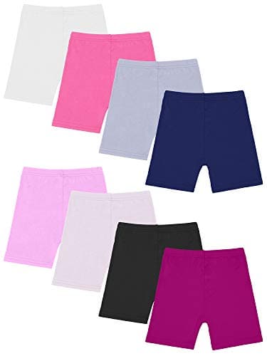 Ruisita 8 Pack Girls Bike Cartwheel Shorts Toddler Under Dress Dance Short Kids Safety Shorts(2-14 Years Old and up)