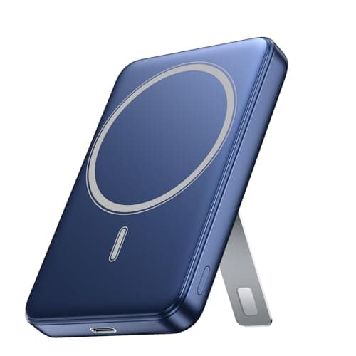 for Magsafe Portable Charger, 10000mAh Wireless Power Bank with Stand and PD 20W, USB C Fast Charging Powerbank, Magnetic Battery Pack Compatible with iPhone 17/16/15/14/13/12 Pro Max - Dark Blue