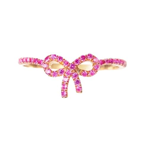 PINKPIN 18K Gold Plated S925 Sterling Silver Bow Knot Ring for Women Fashion Rings for Women Ring Jewelry Gifts