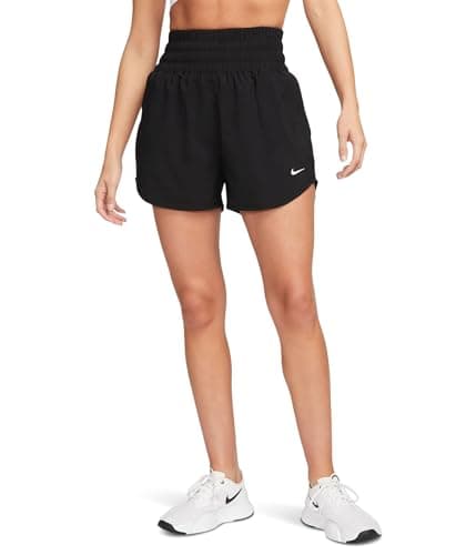 Nike, Mens, One Dri-FIT Ultra High-Rise 3” Brief-Lined Shorts, Black/Reflective Silver, X-Small