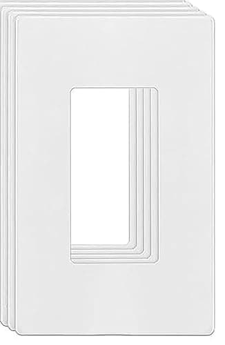 SIZNSUGA Screwless Decorator Light Switch Outlet Wall Plate Gloss Finish, Standard Size 1-Gang 4.57" H x 2.76" L, Polycarbonate Thermoplastic, Electrical Covers for Outlets/Switches, White 2 Pack