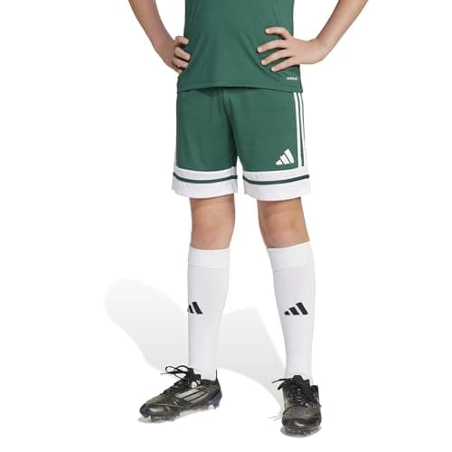 Adidas Unisex-Kids Squadra 25 Soccer Shorts, Team Dark Green/White, X-Large