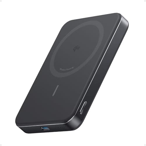 Anker MagGo Power Bank, Slim 10,000mAh Magnetic Battery Pack, Qi2 Certified 15W Ultra-Fast MagSafe Compatible Portable Charger, Ergonomic Design, for iPhone17/16/15/14 Series, and More