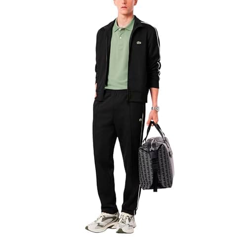 Lacoste Men's Paris Piqué Sweatpants, Black, Medium