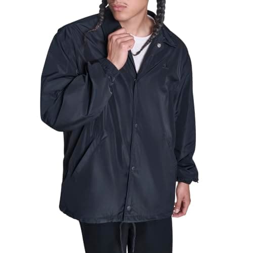 Converse Men's Andover Coaches Jacket, Black, XL