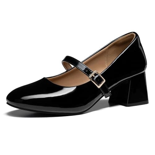 Trary Mary Jane Pumps, Women's Black 2.6in Low Heels Shoes, Dressy Casual for Jeans, Pants, Skirts, Dresses & Special Occasions