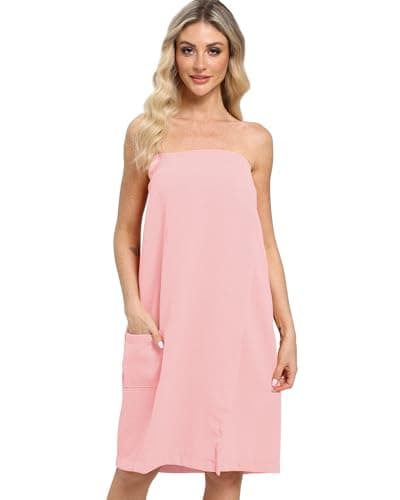 Xeoxarel Lightweight Waffle Towel Bath Wraps for Women after Shower, Pink
