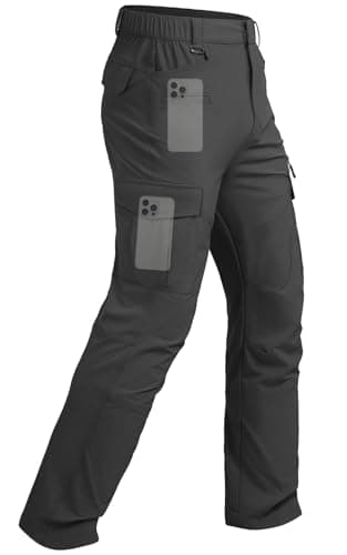 Men's Hiking Pants Cargo Work Lightweight Quick Dry Waterproof Fishing Travel Camping Tactical Outdoor 7 Pockets Dark Gray