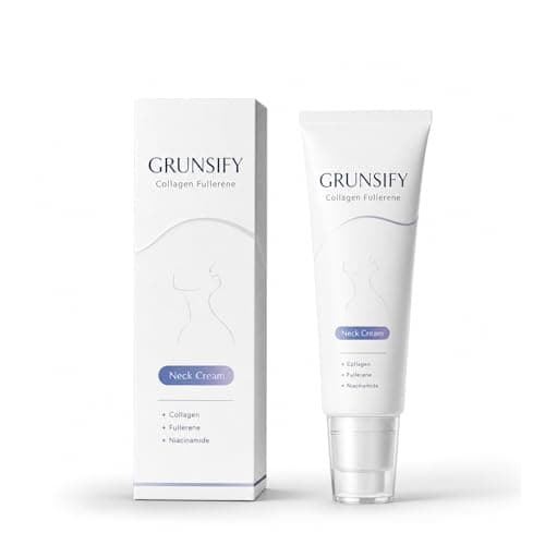 Cophksu GRUNSIFY Collagen Fullerene Neck Cream, Moisturizing Neck & Décolleté Cream with Niacinamide, Lightweight Daily Skin Care Cream for Smooth, Soft & Hydrated-Looking Skin,50 ml (1pcs)