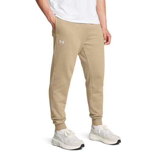 Under Armour Men's Rival Fleece Joggers, (299) City Khaki / / White, 4X-Large