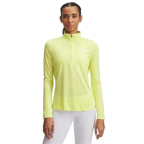 Under Armour Women's Tech Twist Quarter Zip, High Vis Yellow/White, Large