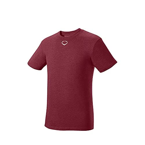 EvoShield Men's Adult Heather Short Sleeve Tee | Baseball/Softball | Cardinal Red | S - Small