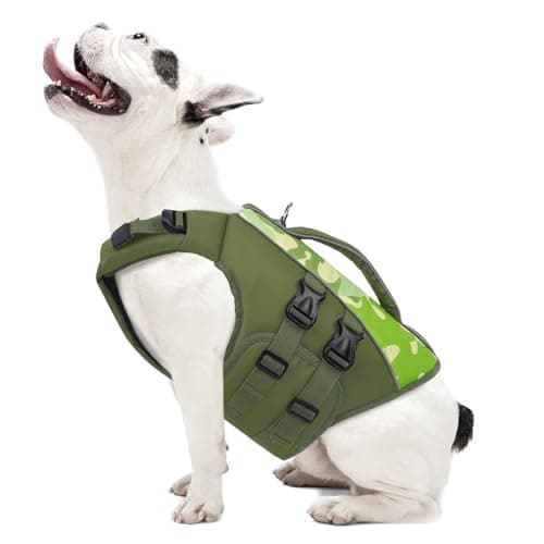 Queenmore Dog Life Jacket Medium,Ripstop Dog Flotation Vest for Medium Dogs