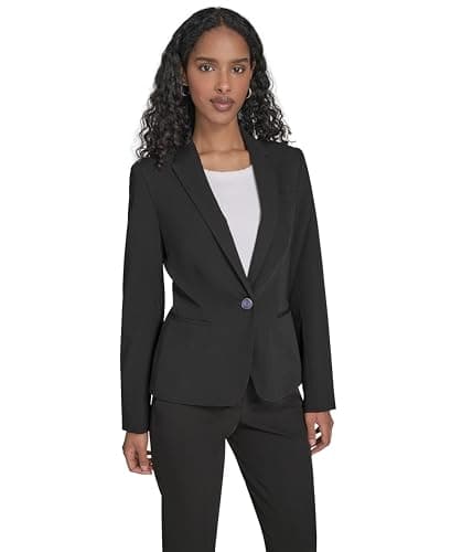 Tommy Hilfiger Women's Blazer – Business Jacket with Flattering Fit and Single-Button Closure, Black, 4