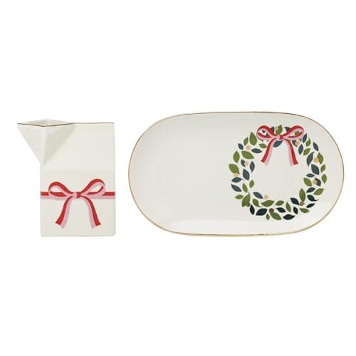 kate spade new york Be Jolly Milk & Cookie Plate, Christmas Serveware, Festive Holiday