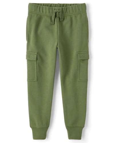 The Children's Place,Boys,Active Fleece Jogger Pants,Olive Cargo,XX-Large