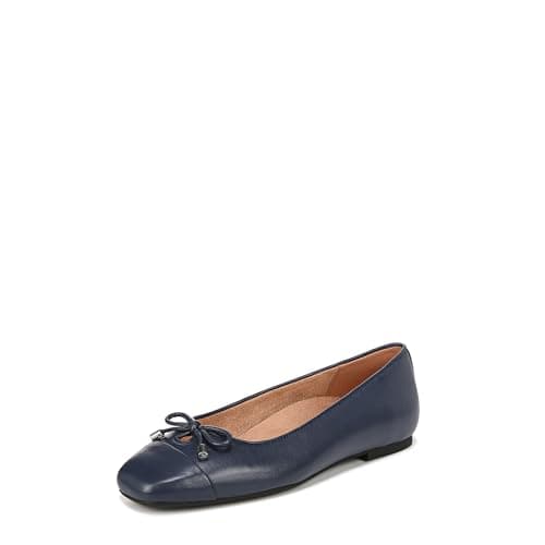 Vionic Women's Klara Ballet Flat, Navy Nappa Leather, 8