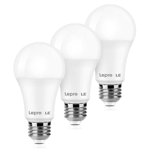 Lepro A19 E26 Non-Dim LED Light Bulbs 14W 1500 Lumens Daylight White 3 Pack
