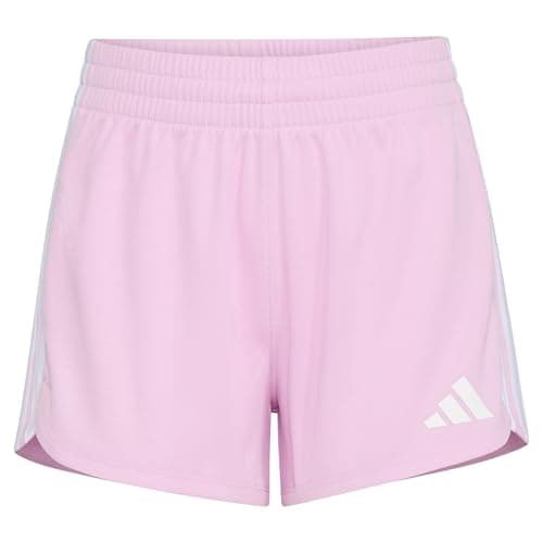 adidas Girls' 3-Stripe Mesh Pacer Short, Bliss Lilac, Large