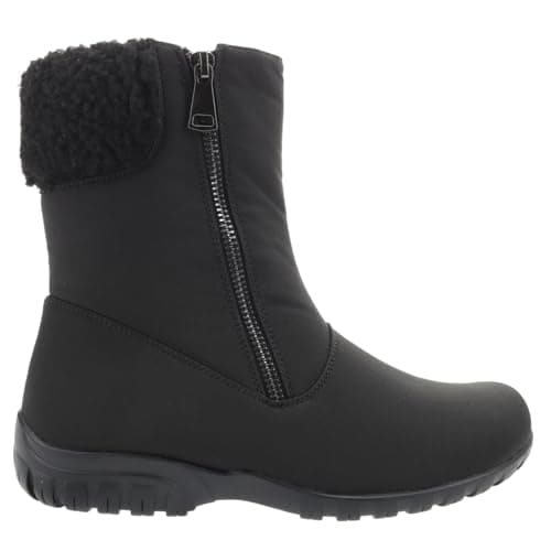 Propét Women's Dani Mid Water Repellent Boots, Black, 6.5 Narrow US