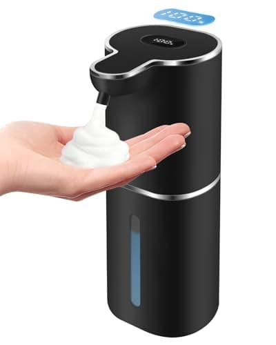 Automatic Foaming Soap Dispenser with Digital Display, 6-Level Foam Adjustable, Rechargeable, 12.8oz/ 380ml Wall Mounted Touchless Hands Free Auto Dispenser for Kitchen, Bathroom, Hotel, Restaurant